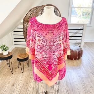 NWT 22/24 Avenue colorful hot pink, and orange blouse